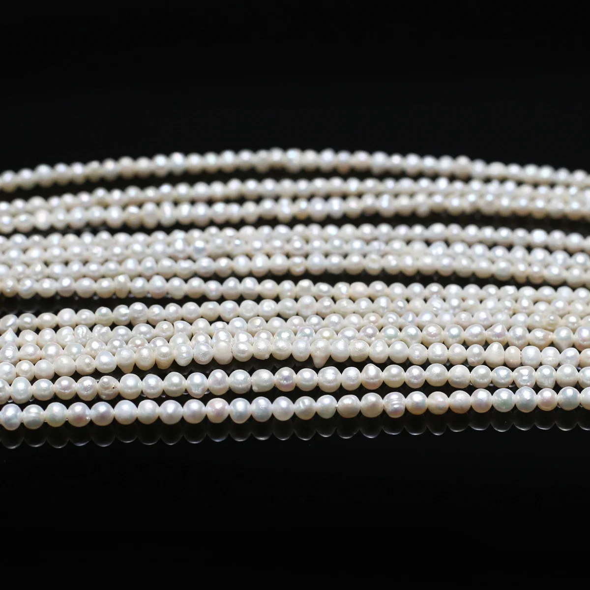 3-4mm A Natural Freshwater 100% White Irregular Pearl Bead Fine Gift Women for Jewelry Making DIY Necklace Bracelet Accessories