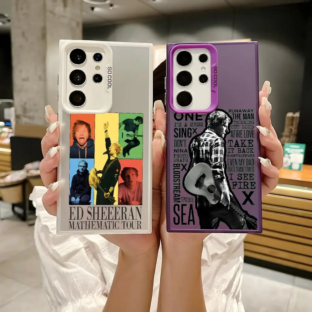 Singer E-Ed Sheeran Phone Case For Samsung Galaxy S25 Edge S24 S23 S22 S21 S20 Ultra Funda Silicone Colorful Silver Phone Case