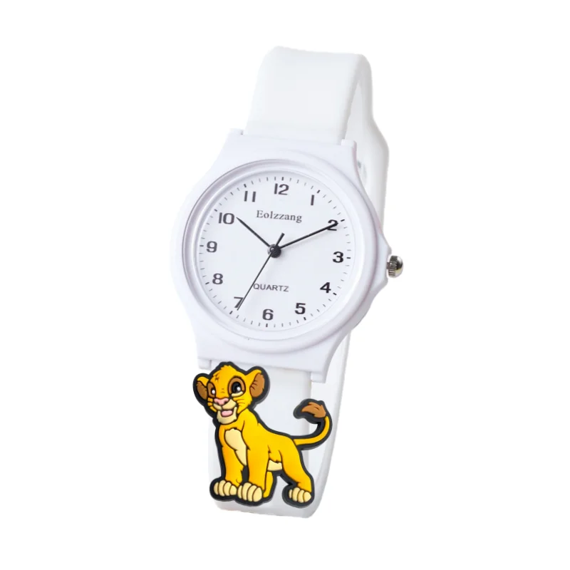مشاهدة Kawaii الأسد الملك سيمبا بنين بنات ساعات أطفال الحد الأدنى لطيف الأطفال الكرتون ساعات المعصم هدايا للأطفال فتاة ساعة