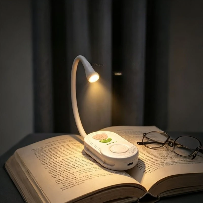 Flexible Gooseneck LED Desk Lamp USB Rechargeable Clip-On Reading Light 3-Level Dimming for Study Bedroom