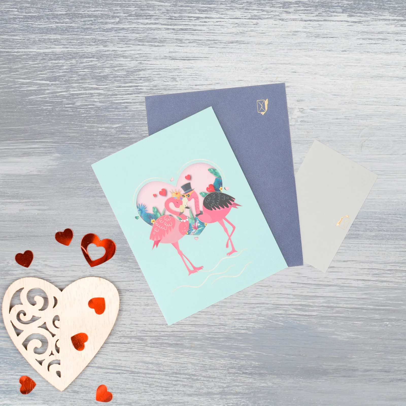 

1Set 3D Anniversary Card Fine Craftsmanship Pop-Up Greeting Card for Husband Wife Wedding Celebration Gift Reusable Folding