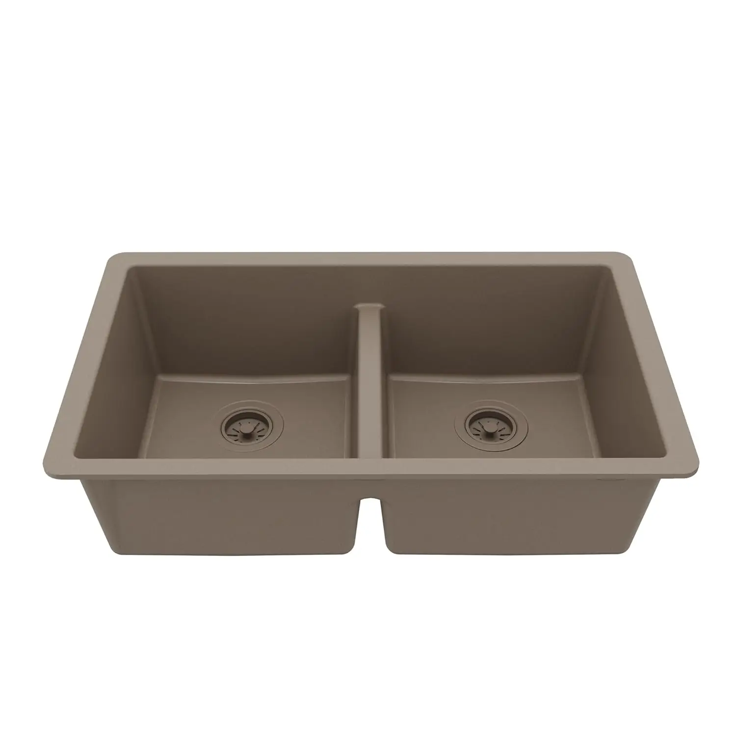 

32" Quartz Composite Undermount Double Bowl Kitchen Sink with Low Divider – 50/50 Equal Bowl, 80% Natural Quartz,, Customized