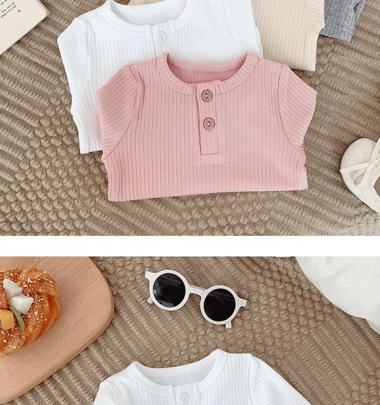 2026 Kinder Mädchen Langarm T-Shirt Frühling 1-6 Jahre Geripptes Stoff-Unterhemd Weiches Basic-Shirt Oberteil Lässige Innenbekleidung – Detail 7