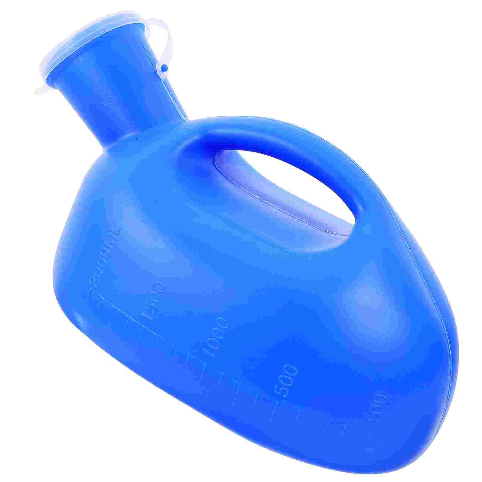 Urinario para el hogar, olla para cámara, tarro de orina a prueba de derrames, botella de plástico de 2000ml para personas mayores, orinal recolector, cubo portátil