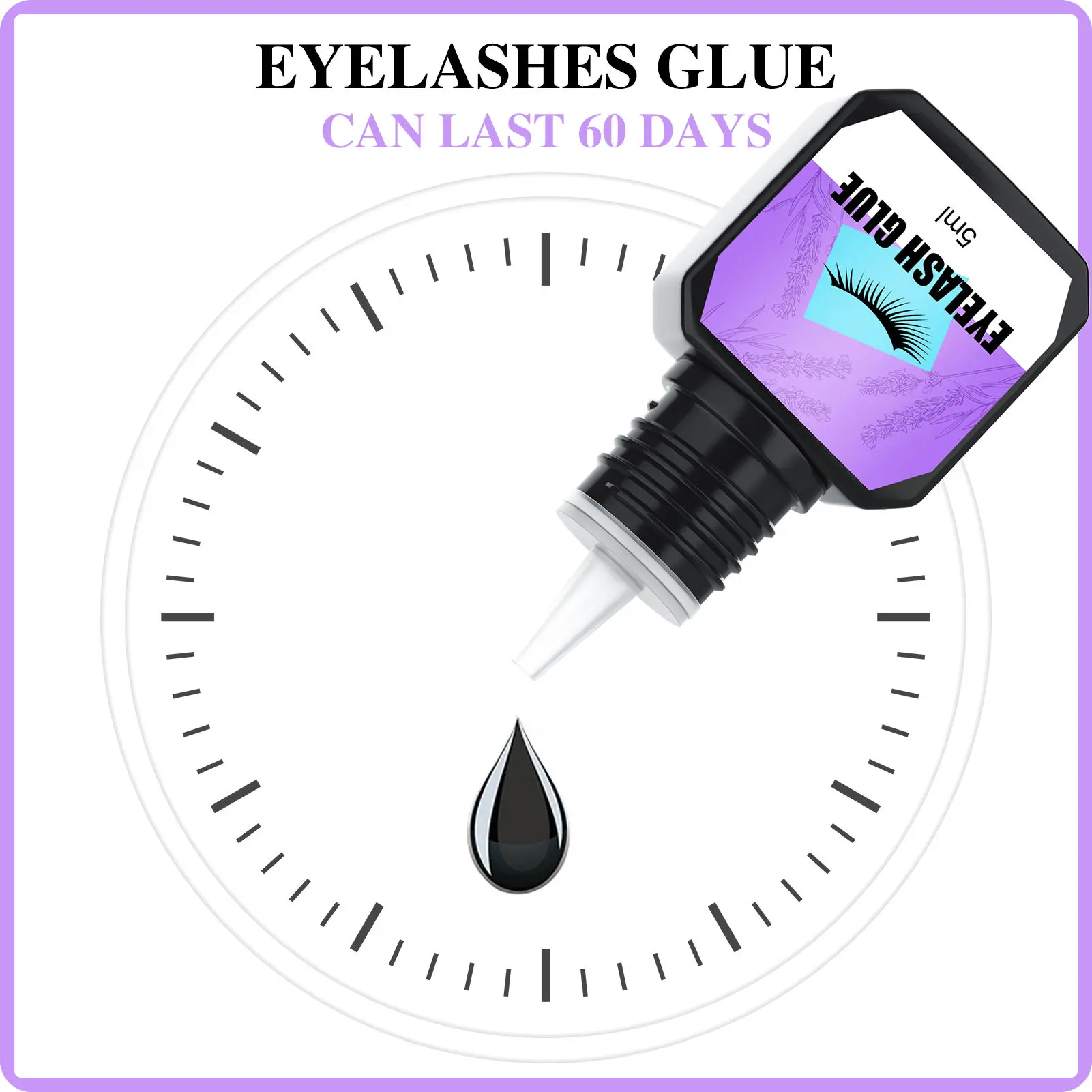 5Ml Lash Lijm Valse Wimper Extensties Lijm 0.5 Tweede Sneldrogende Sterke Lash Zelfklevende Lavendel Fruit Smaak Make-Up Tools