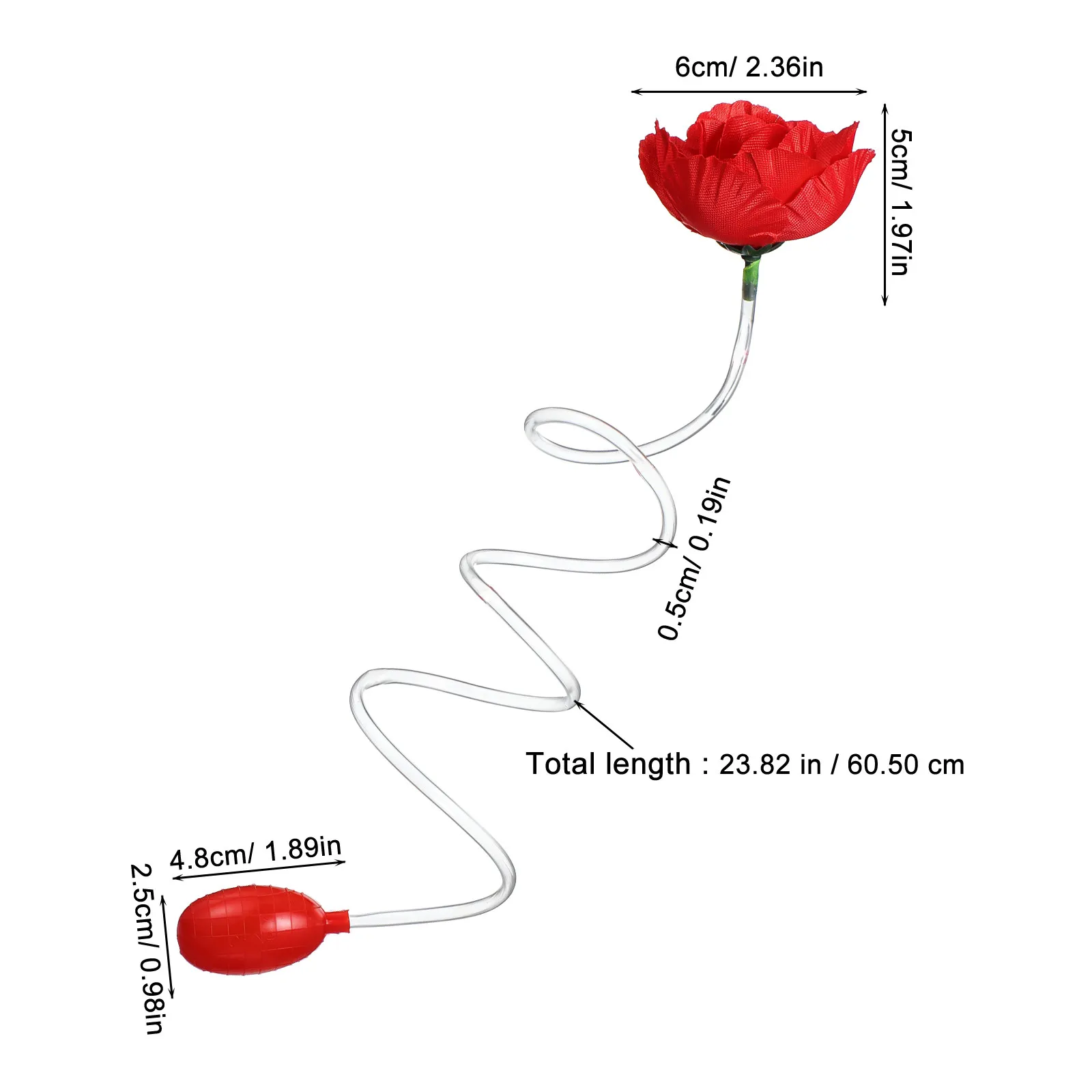 2Pcs Squirting Rose Prank Realistic Fake Flower for Parties April Fool Halloween Squirt Water Red Rose Joke Prank Poop