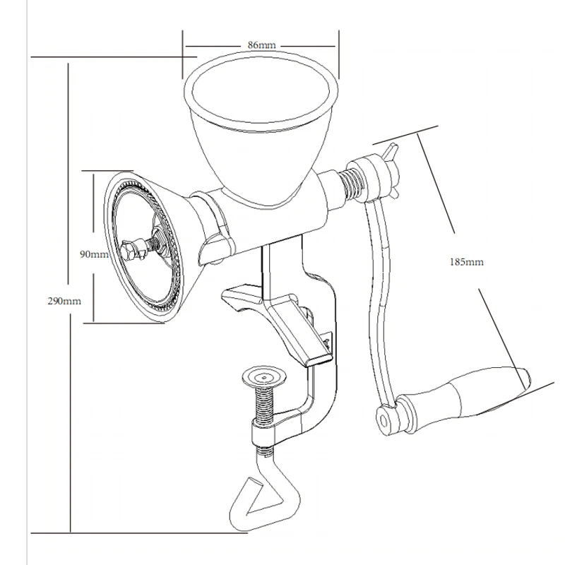 large 304 stainless steel grinding machine Grinder Manual cocoa bean mill Whole grains and pepper grind Manual grain grinderer