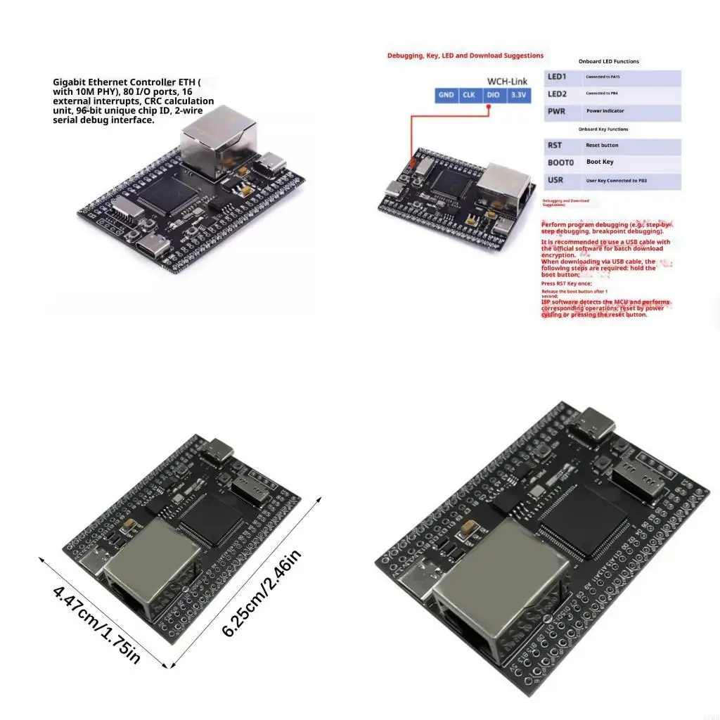linha-profissional-do-apoio-da-placa-desenvolvimento-ch32v307vct6-a-bordo-32bit