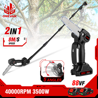 ONEVAN 3500W 2.25m Cordless Electric High Branch Saw Telescoping Chainsaw Pruner Home Garden Pruning Tool For Makita 18V Battery