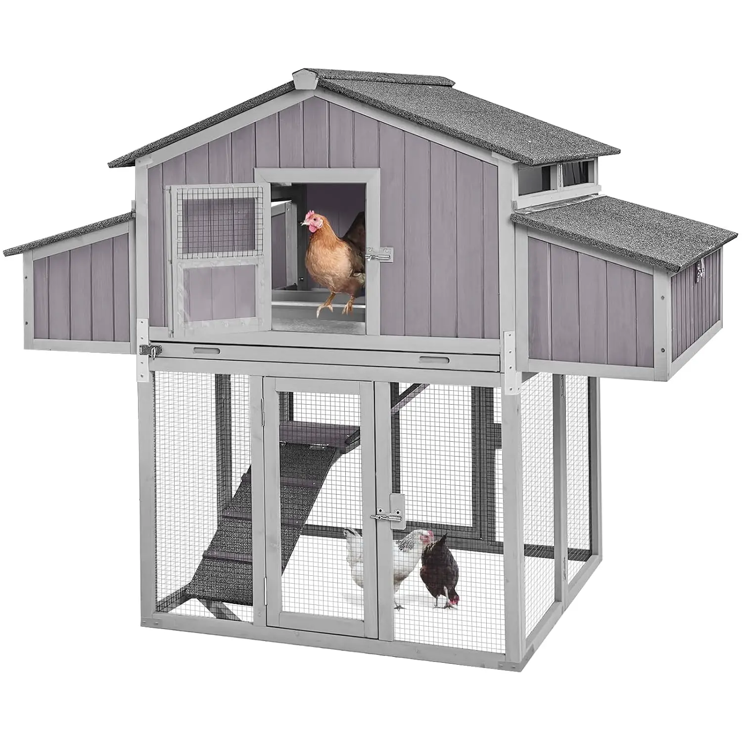 Large Folding Chicken Coop Outdoor Hen House for 6-8 Chickens Weatherproof Duck Poultry Cage Easy Setup, Customized