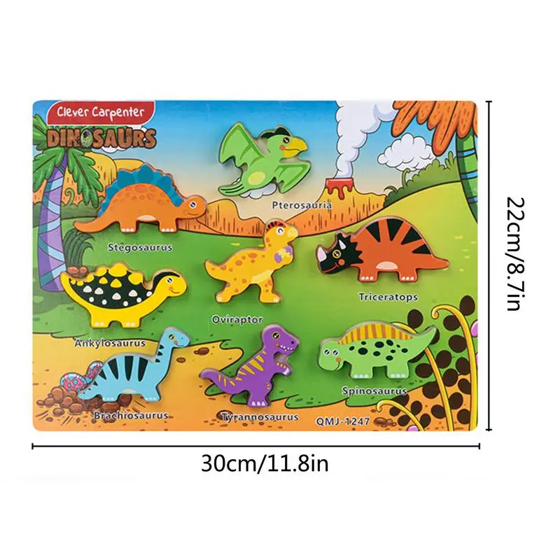 Dinosaur Puzzle Animal Jigsaw Puzzles Montessori Preschool Educational Learning Toy Gift For Boys And Girls