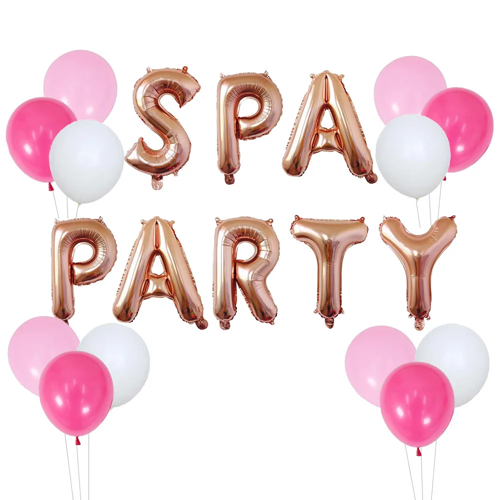 Sleepover Latex Balloons SPA Birthday Balloons Birthday Theme Party Balloon Adult Girls Night Party Supplies