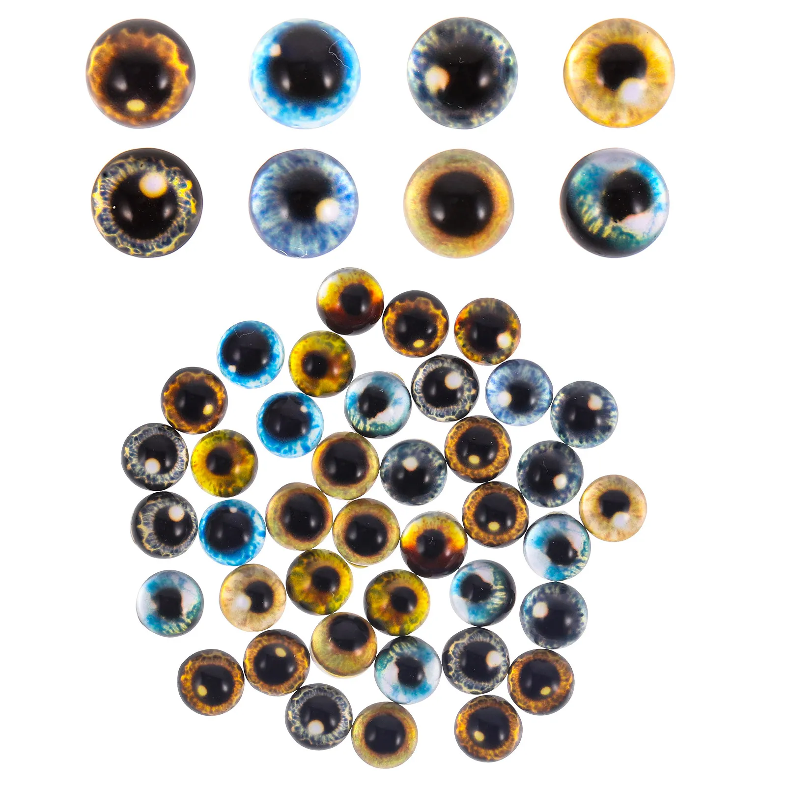 

40Pcs Chic Funny Glass Eyeballs Craft Safety Eyes for Polymer Clay Puppet Making Halloween Party Decor Realistic Eyeballs