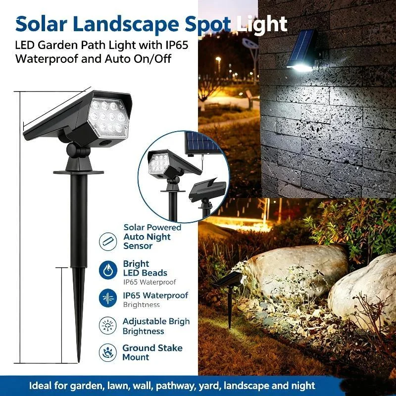 Solar Power Light Adjustable Light Temperature Solar Garden Light outdoor IP65 Solar Lamp Super Bright Solar Spotlight