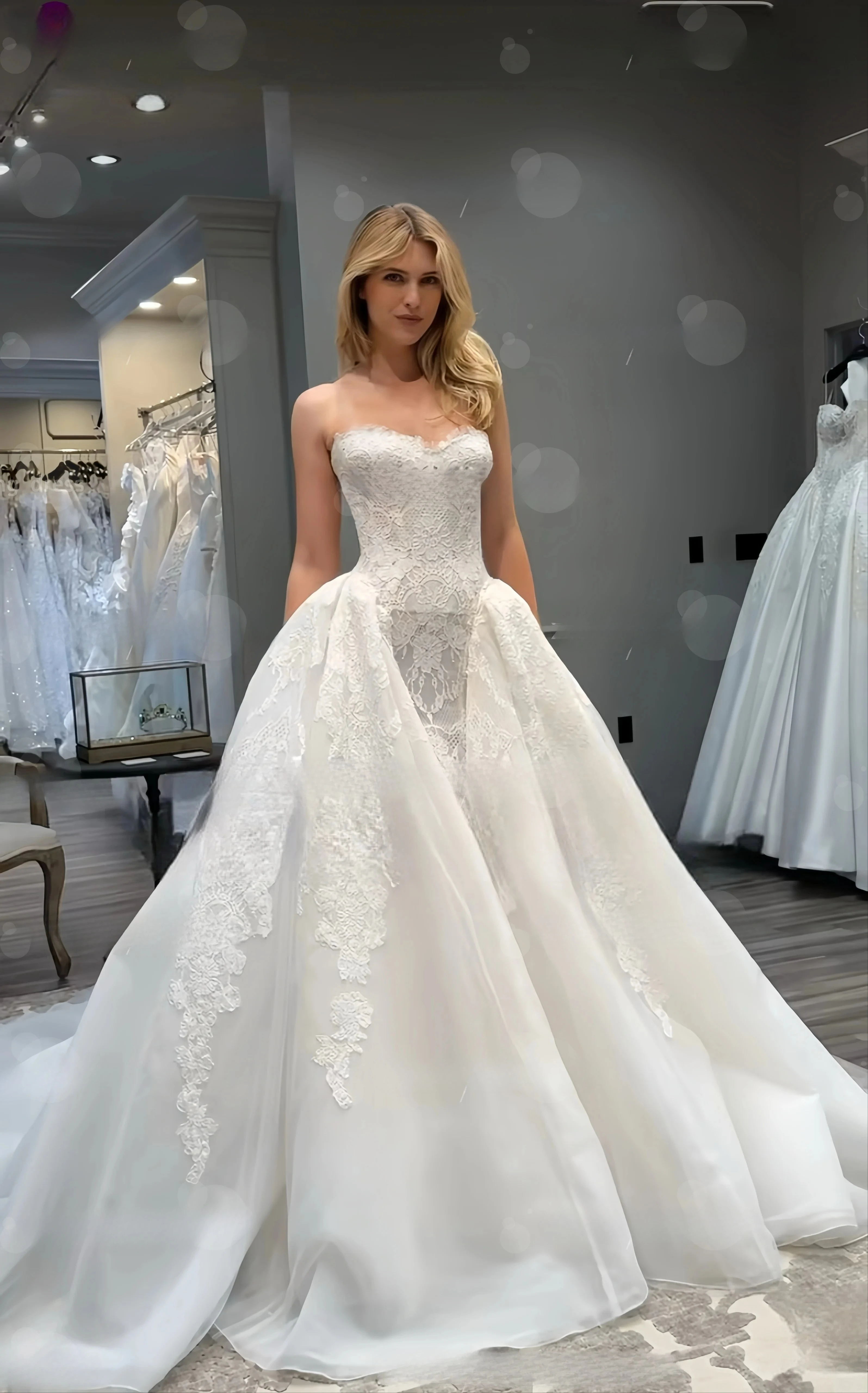

Customzied Strapless Sleeveless Mermaid Detachable Wedding Dress Vestidos De Novia