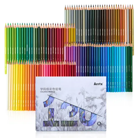 Arrtx 색연필, 120색 세트, 생생한 색상의 소프트 코어 색연필, 드로잉용 유성 색연필
