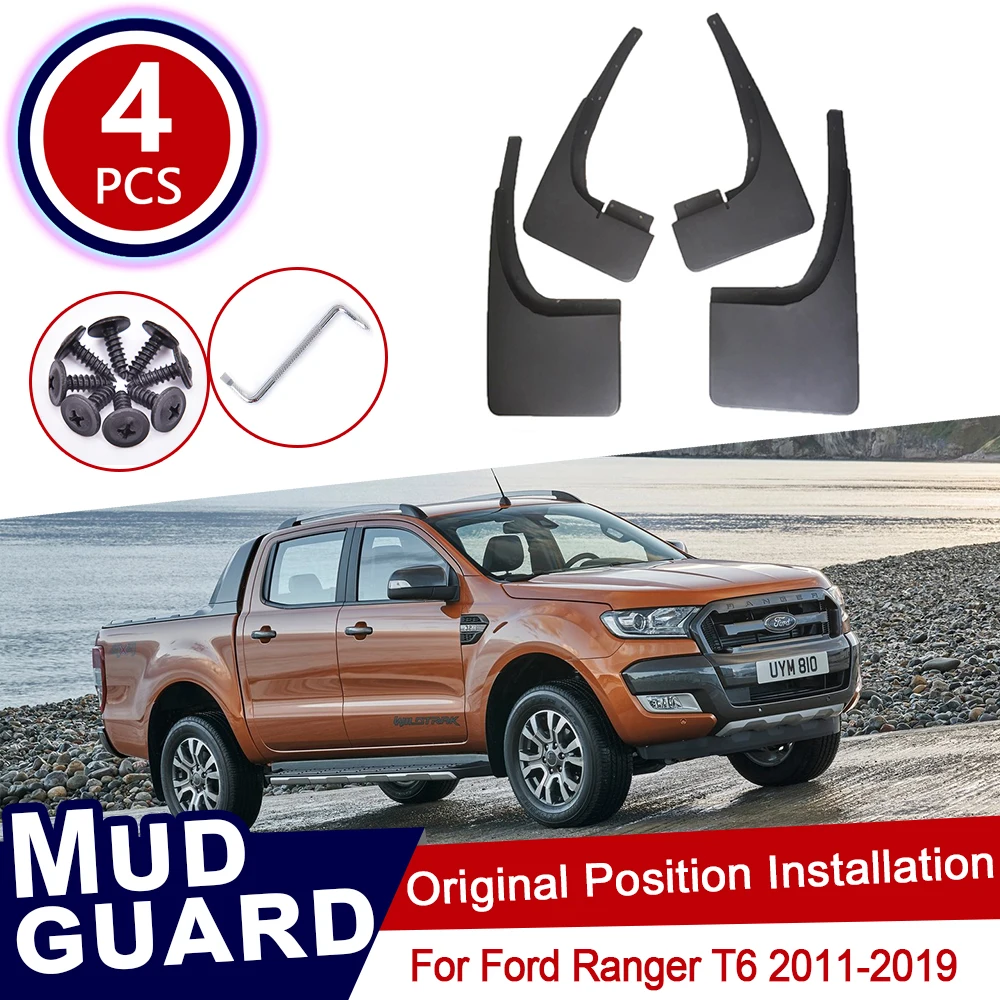 for Ford Ranger T6 2011~2019 Mudflaps Mud Flaps Flap Splash Guards Mudguards Car Wheel Fender Front Rear 2012 2013 2017 2018