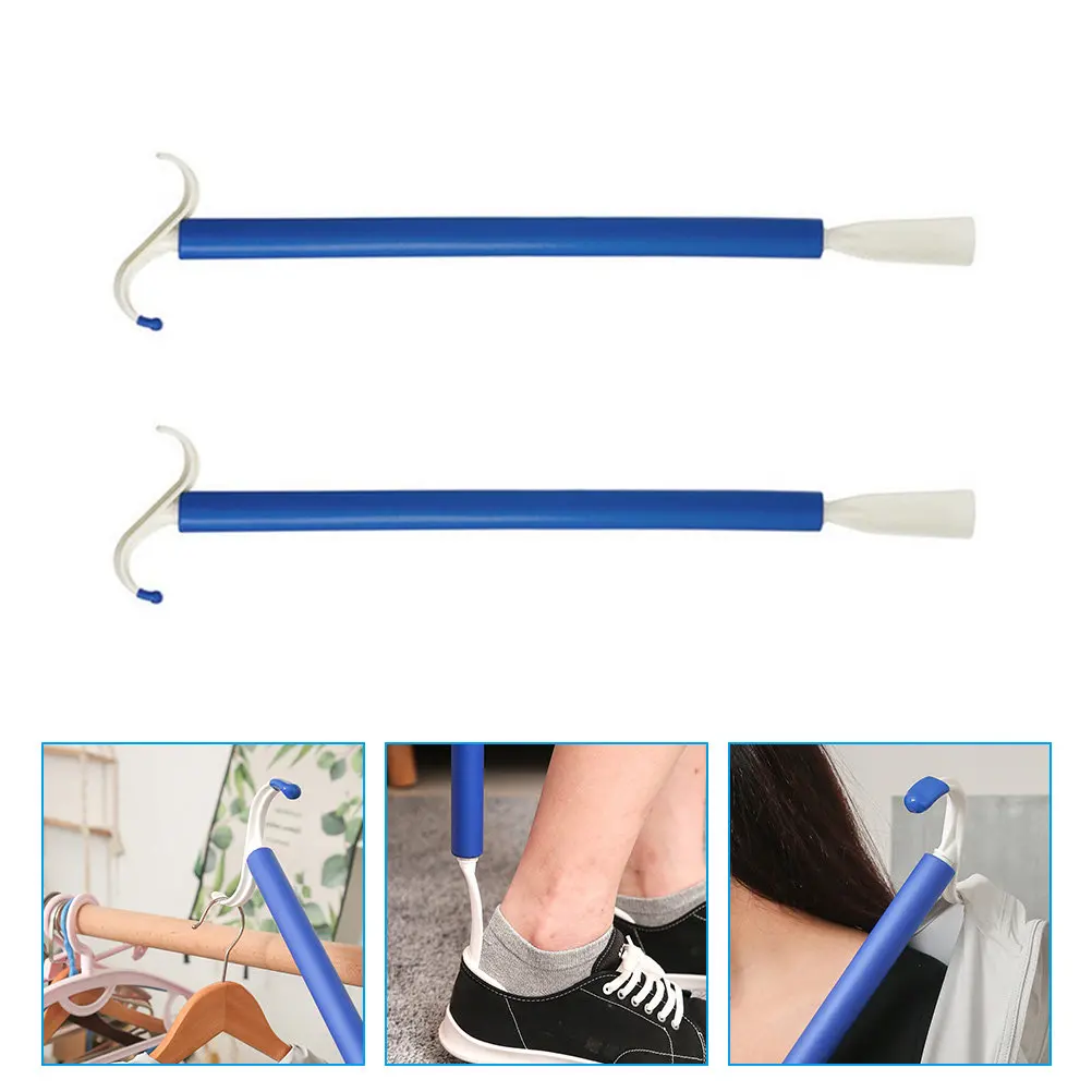

2Pcs Dressing Aid Stick Two-in-One Auxiliary Shoehorn Professional Dressing Pole for Seniors Pregnant Disabled Elderly Supplies