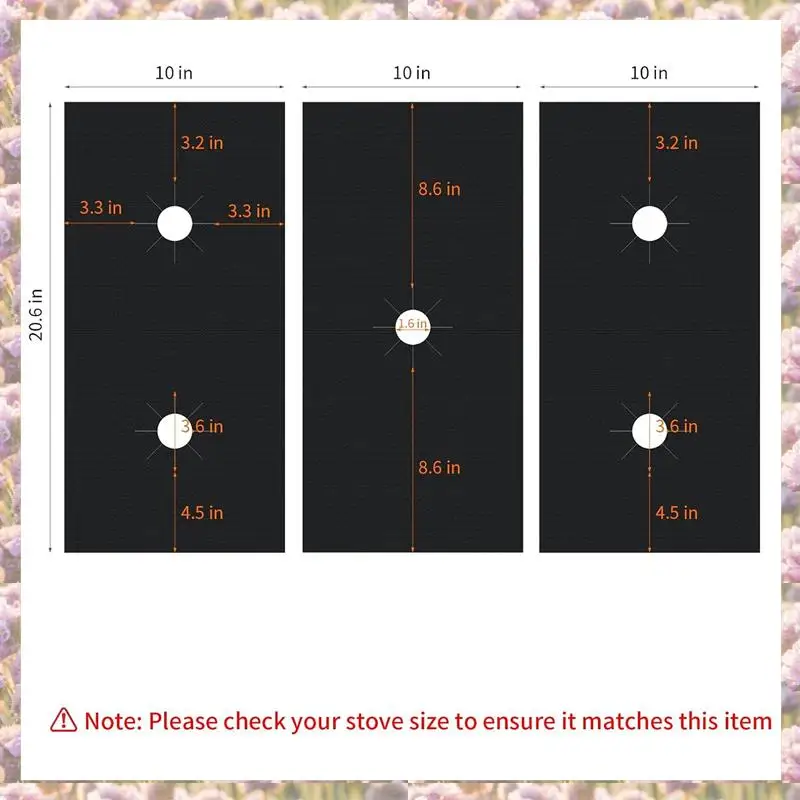 -FTGT 3 قطع أغطية علوية لموقد الغاز، واقي موقد قابل للغسل وقابل لإعادة الاستخدام لمجموعة الغاز، حرارة سميكة 0.4 مم، سهل الاستخدام #5