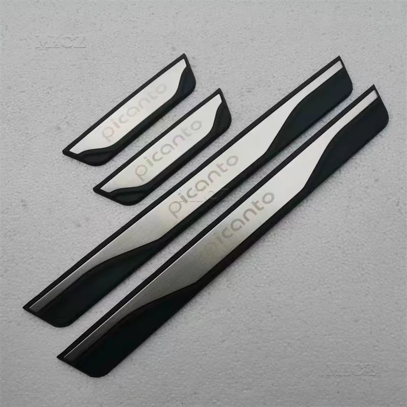 For Kia Picanto Accessory 2015-2023 2024 Stainless Car Door Sill Kick Scuff Plate Entry Guard Pedal Protector Trim Cover Styling