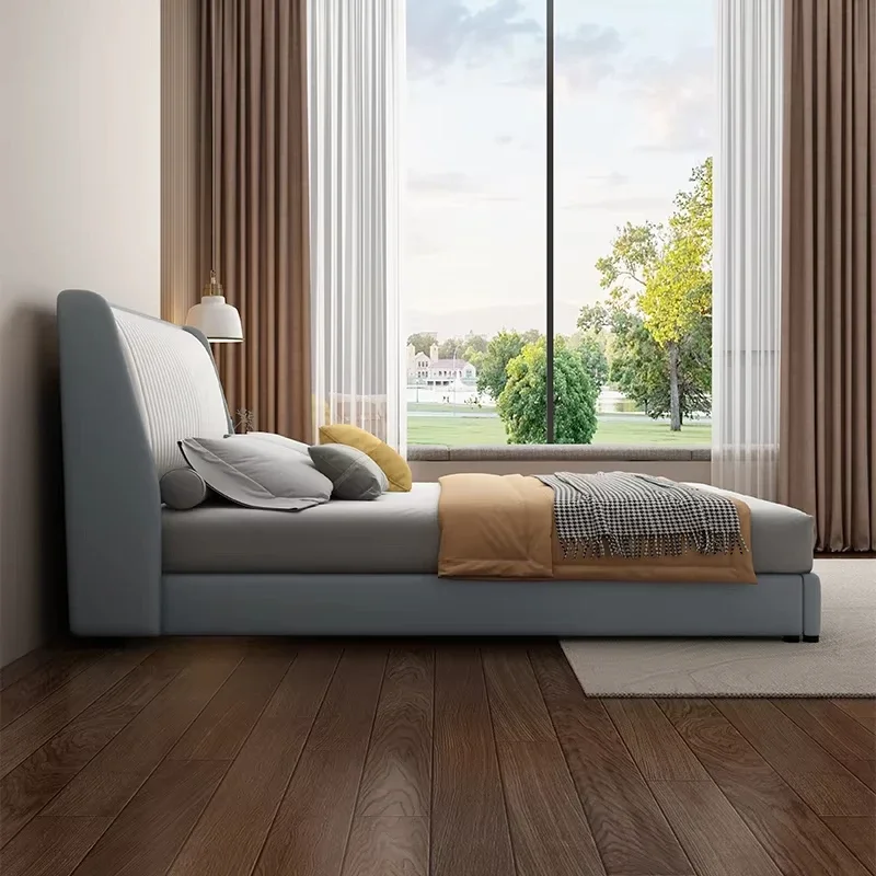 

# Launch Luxury King Size Bed Frame Modern Up-holstered Beds Bedroom Furniture Floating Bed Frame