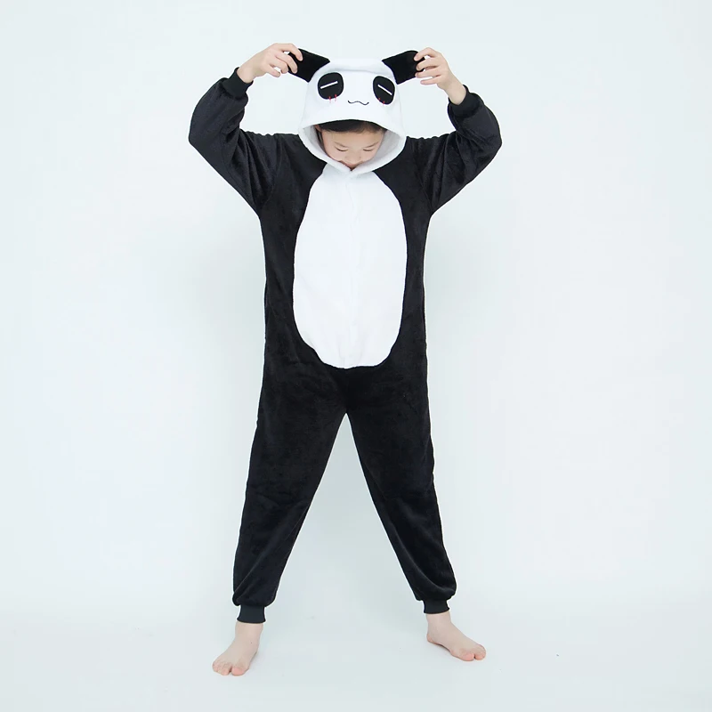 Kigurumi Panda Onesies Kids Children Animal Jumpsuit Girls Boys Pajamas Anime Cosplay Costumes For Christmas Halloween Party