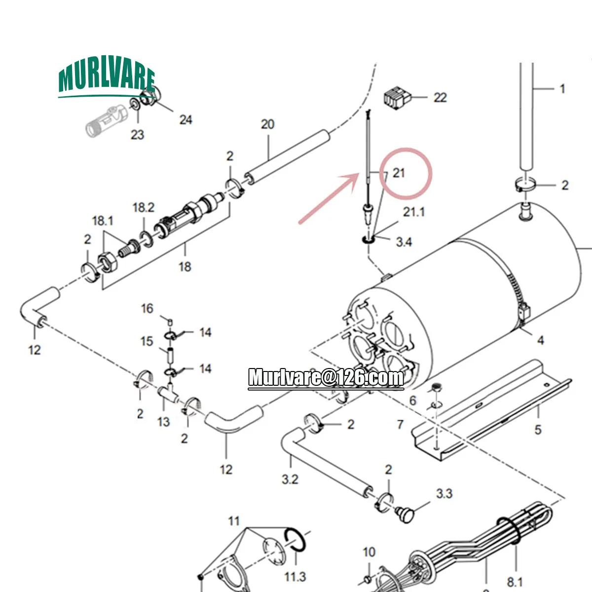 Sensor de temperatura del agua para lavavajillas, sonda de nivel de agua para la serie de Winter Halter STR STR155E STR 71002591 MTR MTF, 260