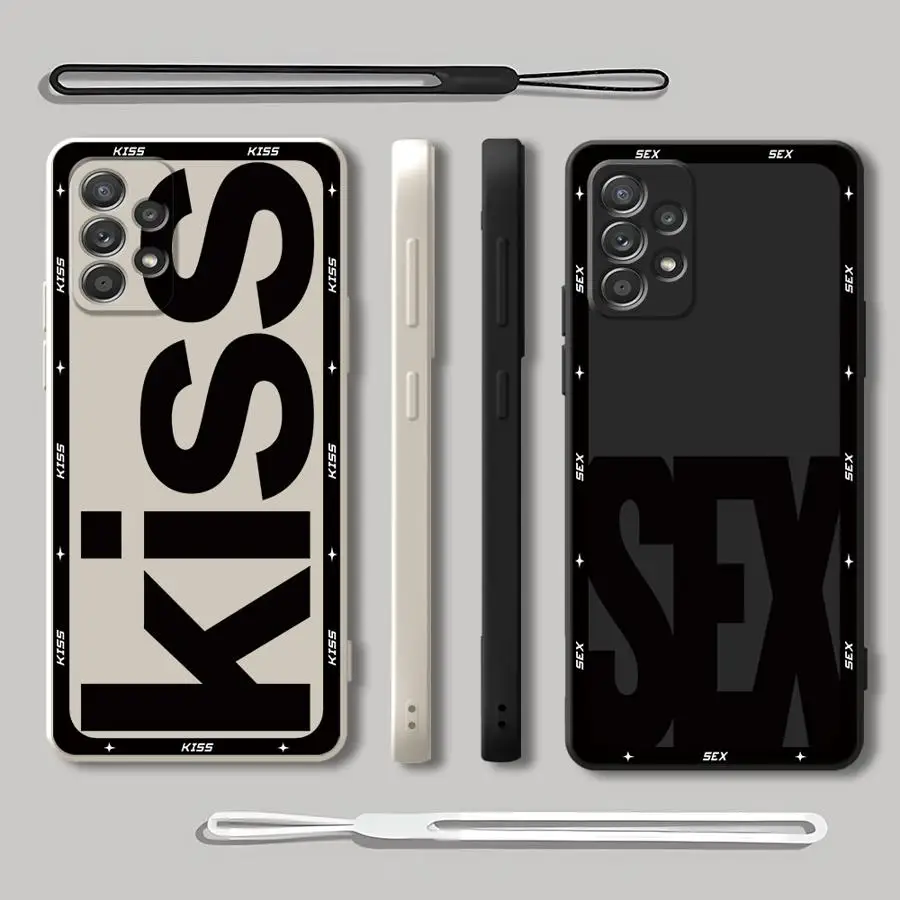 الحروف الإنجليزية قبلة والجنس الحال بالنسبة لسامسونج غالاكسي A22 A52 A24 A15 A35 A34 A16 A36 A26 A13 A14 A51 A11 A12 غطاء ناعم #1