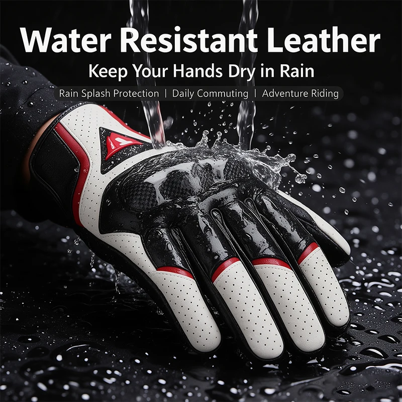 Winter Thermal Motorcycle Gloves Touch Screen Windproof Protective Leather For Motocross Cycling Motorbike Riding Accessories