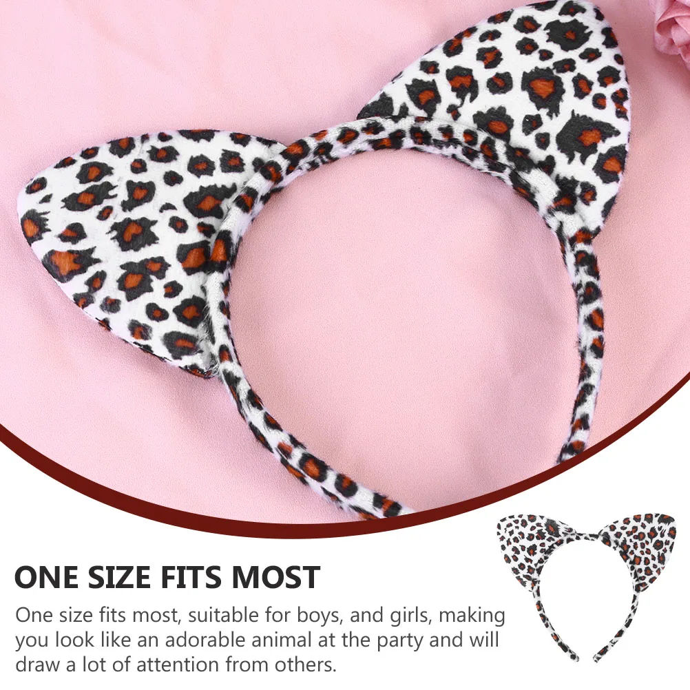 

3 Sets Headband Cat Ears Bow Tie Halloween Tail for Cosplay Headbands Kitten Furry Fabric