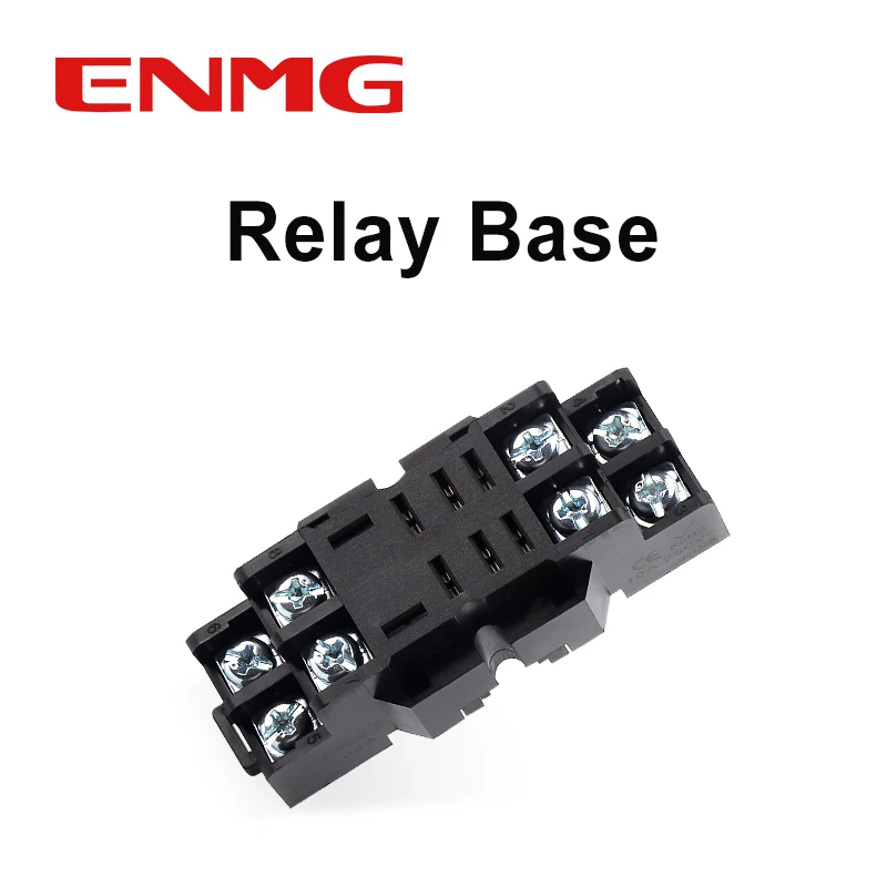 ENMG Rail-Mounted Intermediate Relay Base SH2B-05A, 2 Groups, 8-Pin, Compatible with LJQX-13F, Industrial Relay Socket for Autom