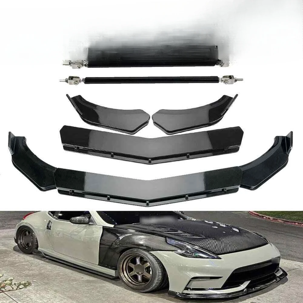 

For Chevrolet Camaro SS 1LE Front Bumper Lip Chin Spoiler Splitter + Strut Rods United States