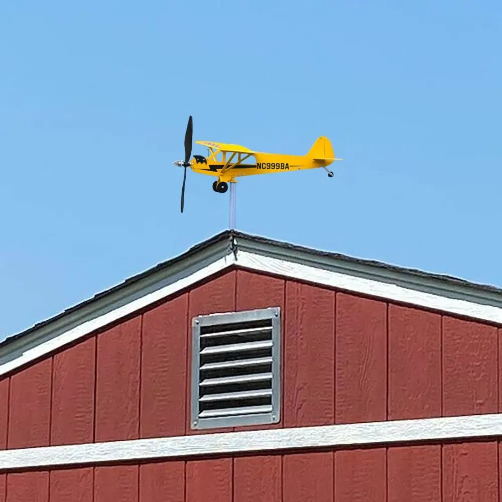 Weather Vane Airplane Weathervane Wind Direction Compass Pipe Airplane Weathervane Windmill 3D Outdoor