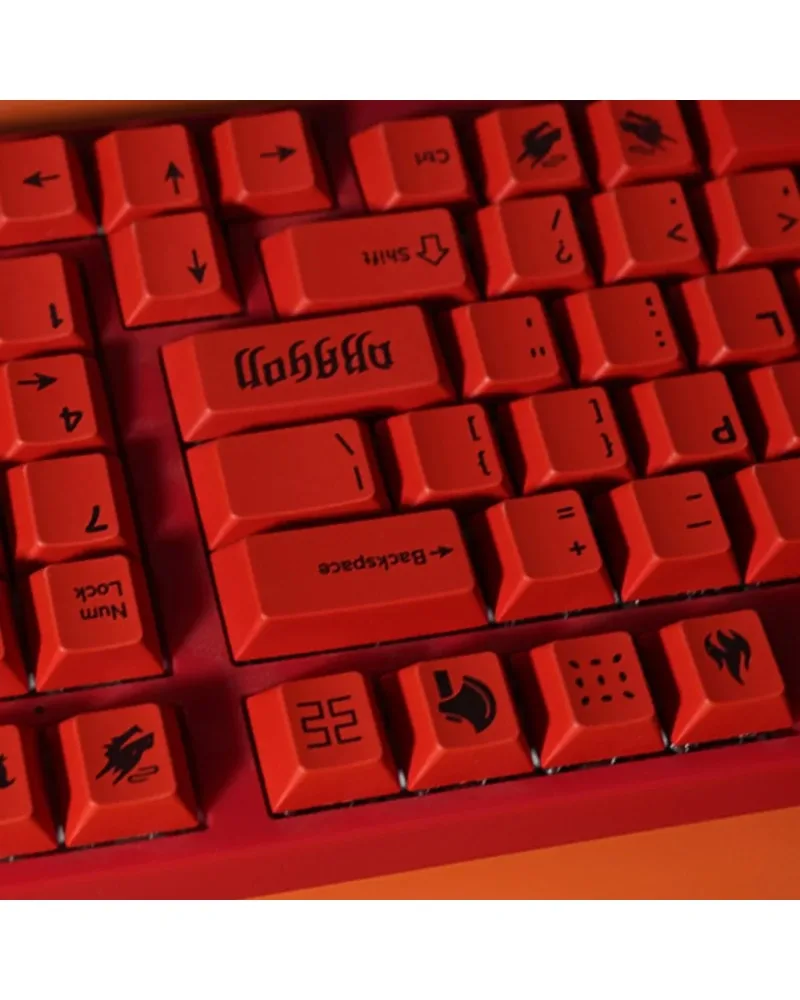 vibrant red durable pbt keycaps set high quality for gaming mechanical keyboards