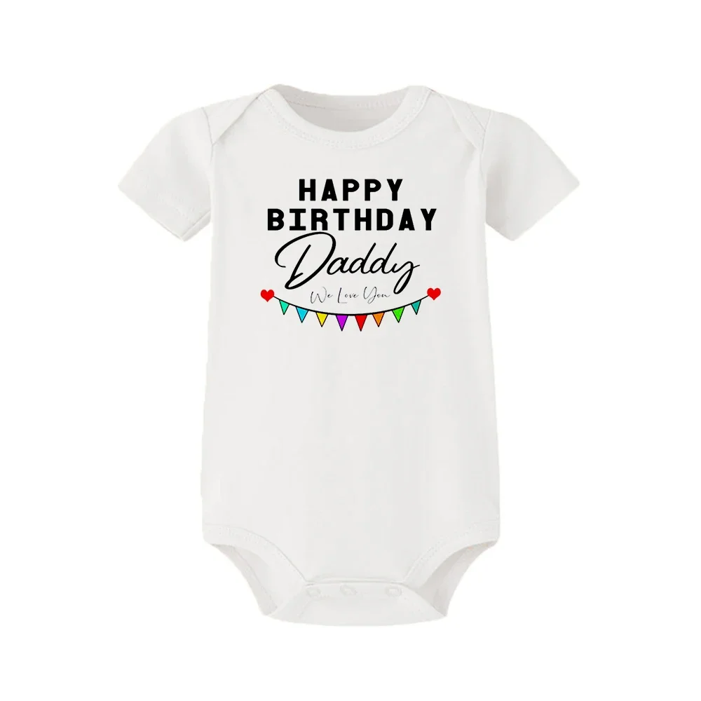 Happy Birthday Daddy Party Mom and Baby Matching Outfit Clothes Gifts Dad Baby Bodysuit Shirt Mama T-shirt Top Birthday Present