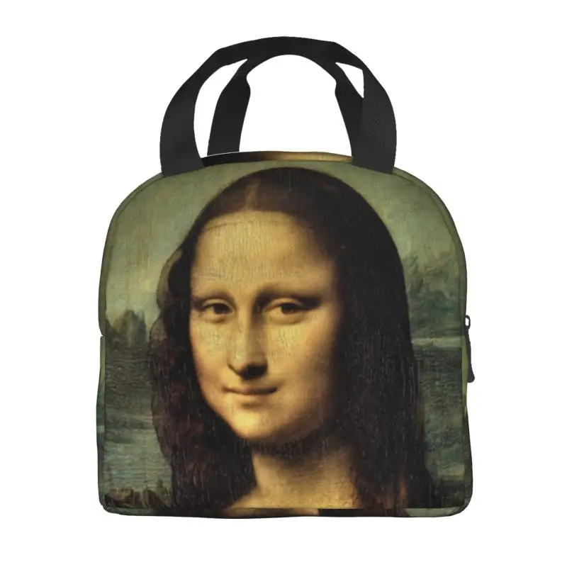 Classic Mona Lisa By Leonardo Da Vinci Thermal Insulated Lunch Bag Women Painting Art Portable Lunch for Outdoor Picnic Food Box