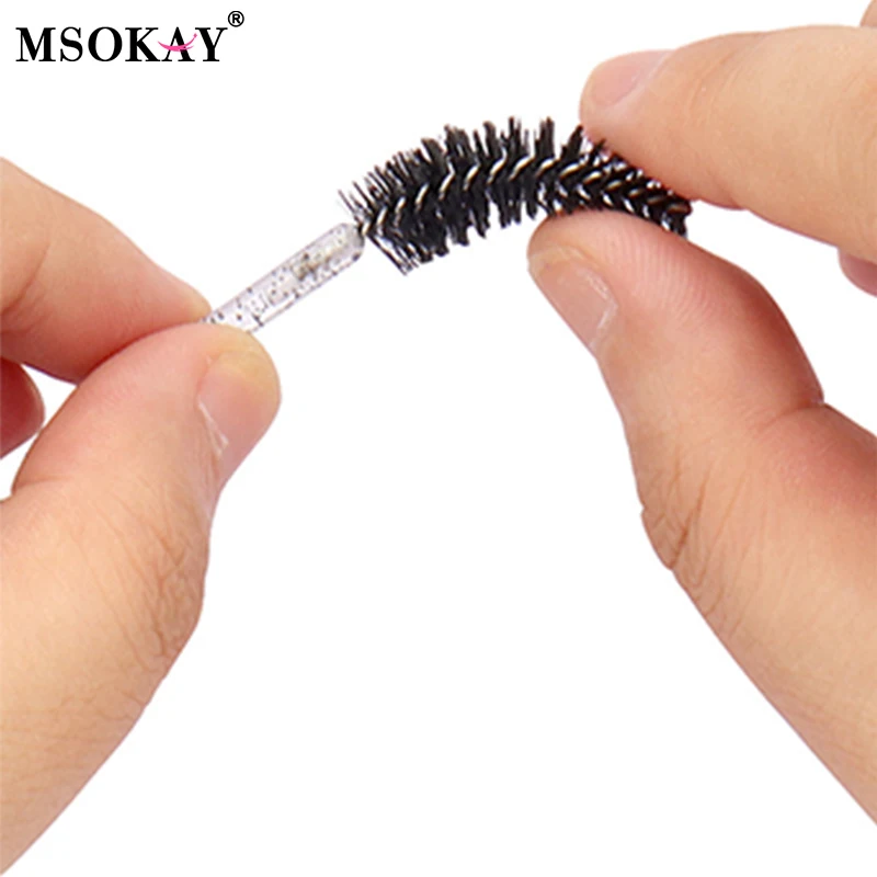 50pcs Eyelash Brushes With Case Disposable Lash Mascara Wands in Clear Container Mini Lash Spoolies Combs Wholesale