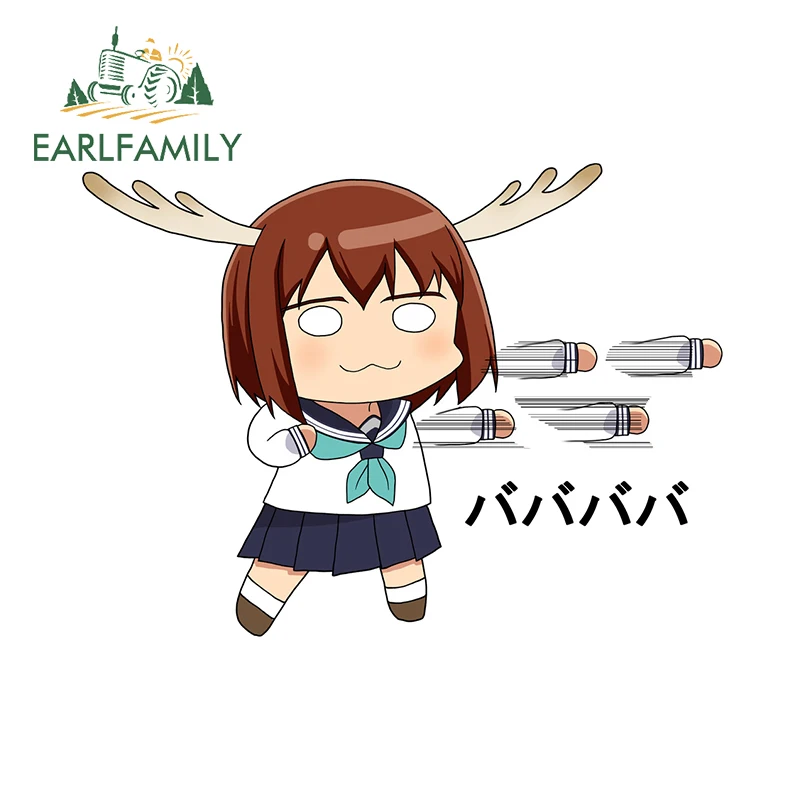 

EARLFAMILY 13cm × 9.6cm Noko Shikanoko Funny Car Stickers Creative Funny Graphics Decals Vinyl Sunscreen Waterproof Car Goods