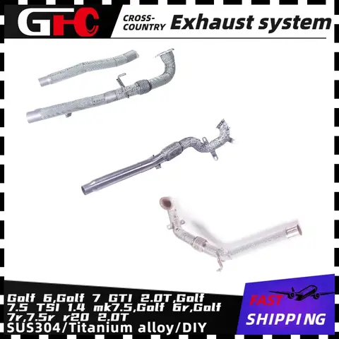 GFC catless downpipe exhaust system for 2009-2022 Golf 6,Golf 7 GTI 2.0T,Golf 7.5 TSI 1.4 mk7.5,Golf 6r,Golf 7r,7.5r r20 2.0T
