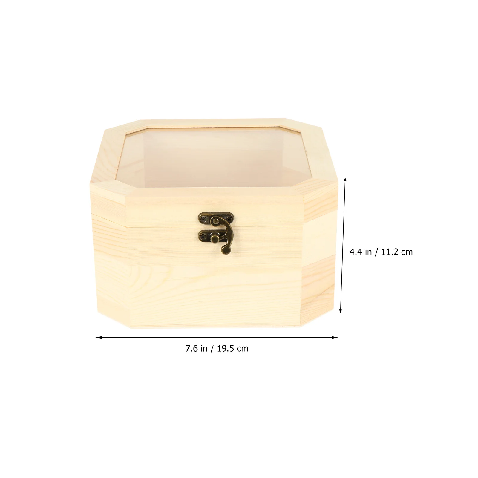 1Pcs Wooden Jewelry Storage Box Octagonal Desktop Organizer Gift Packaging Case Box Octagonal Wooden Storage Case