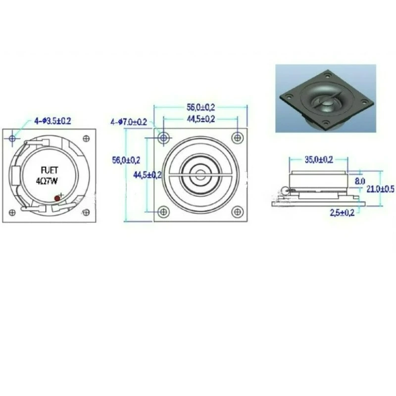 SOTAMIA 2 шт. 56*56 мм твитер аудиодинамик 4 Ом 7 Вт внешний магнитный твитер водостойкий уличный аудио DIY Bluetooth динамик