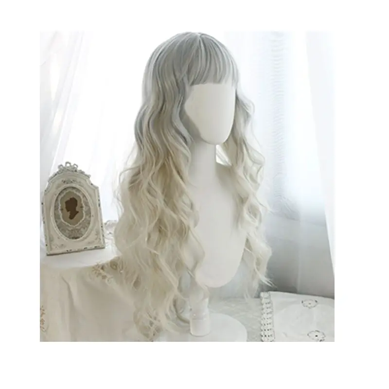 하라주쿠 로리타 가발 긴 곱슬머리 캐주얼 코스프레 달콤한 카와이 데일리웨어 애니메이션 의상 헤어