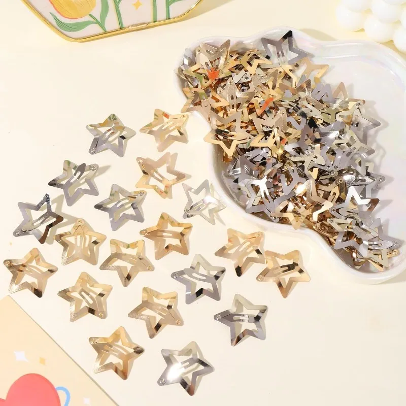 Y2K Star Bobby Pin Set (10/20/50PCS) Daily Versatile Party Design Simple and Exquisite, Securely Worn Without Damaging Hair