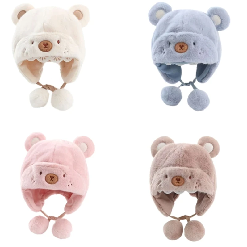 

Y1UB Детская зимняя шапка унисекс с чехлами для ушей Мягкая шапка из полиэстера зимние шапки с защитой ушей Регулируемая детская