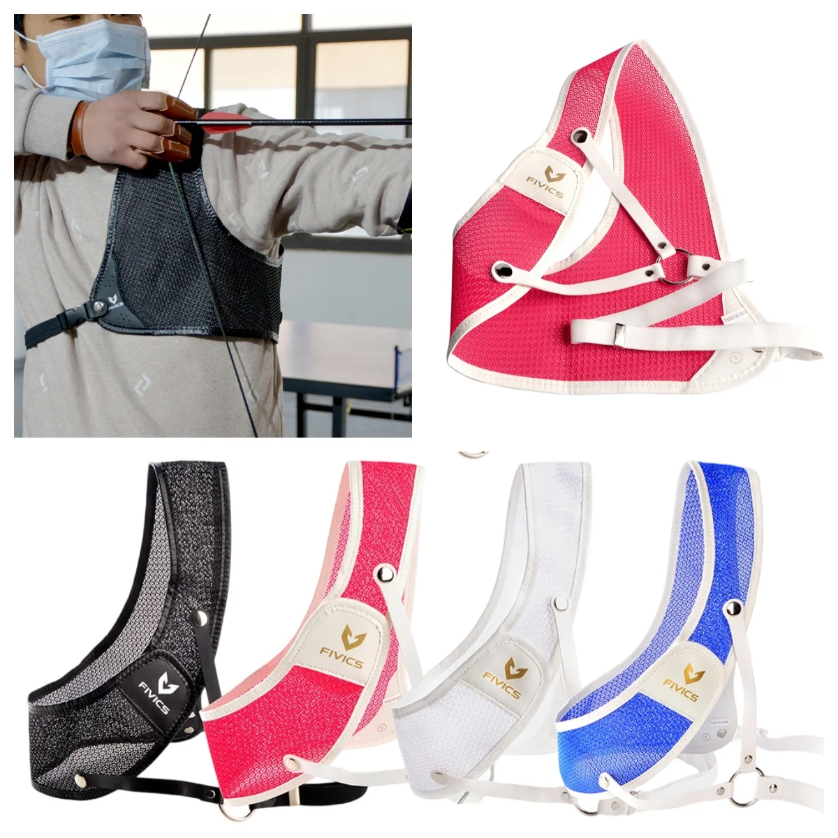 

Adjustable Fabric Chest Guard 1pc - Durable Archery Protection for Right Hand Traditional Recurve Bow Shooting Hunting