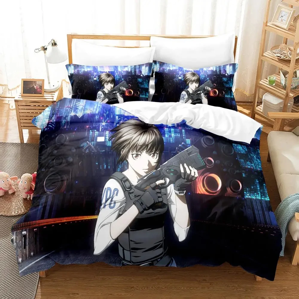 Imagem -05 - Conjunto de Cama Anime Psycho Pass para Adultos Capa de Edredão Cama Colcha Fronha Consolador Rei Rainha Meninos