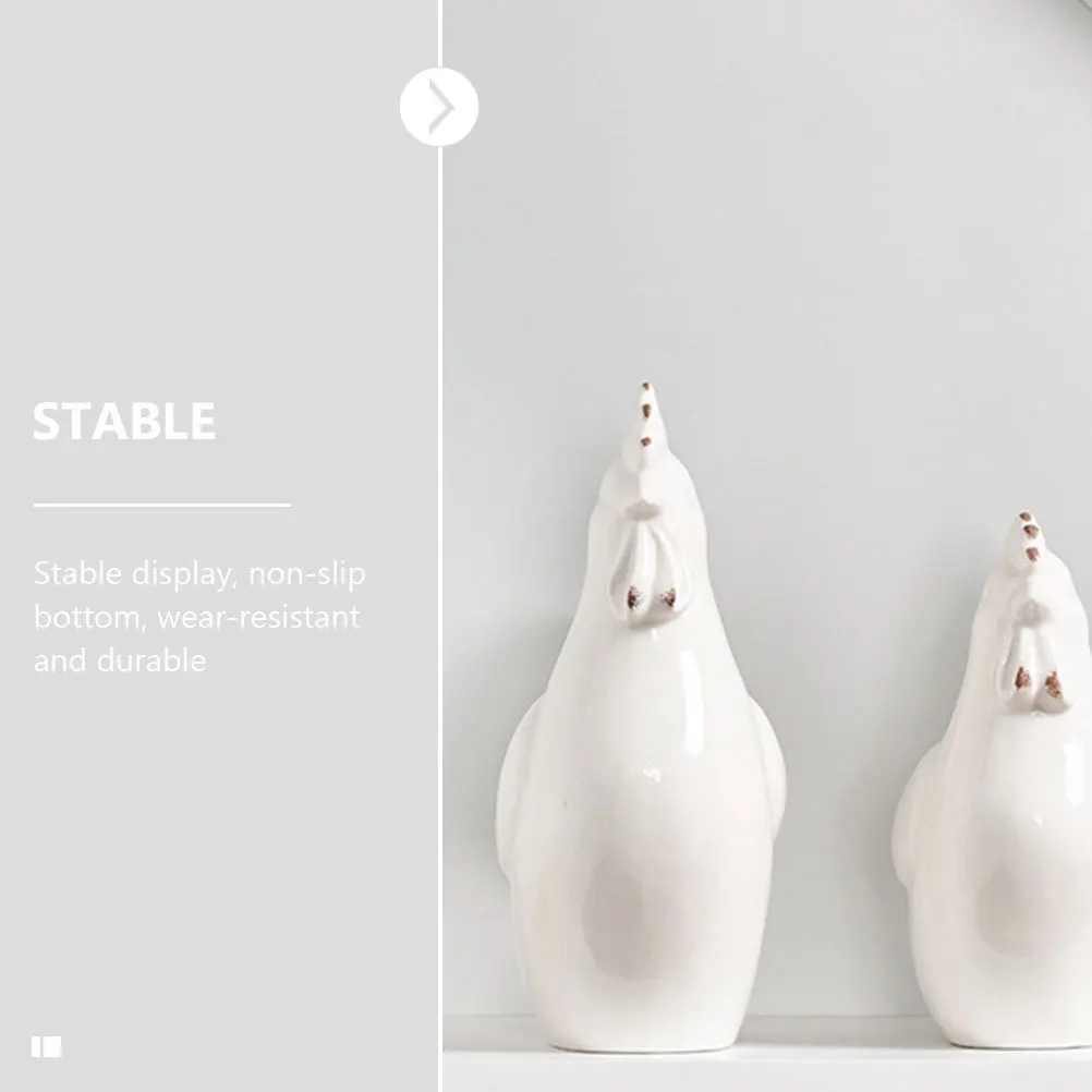 

Ceramic Rooster Decor Decorative Rooster Statue Creative Desktop Ornament Durable Living Room Craft Living Room Ornament