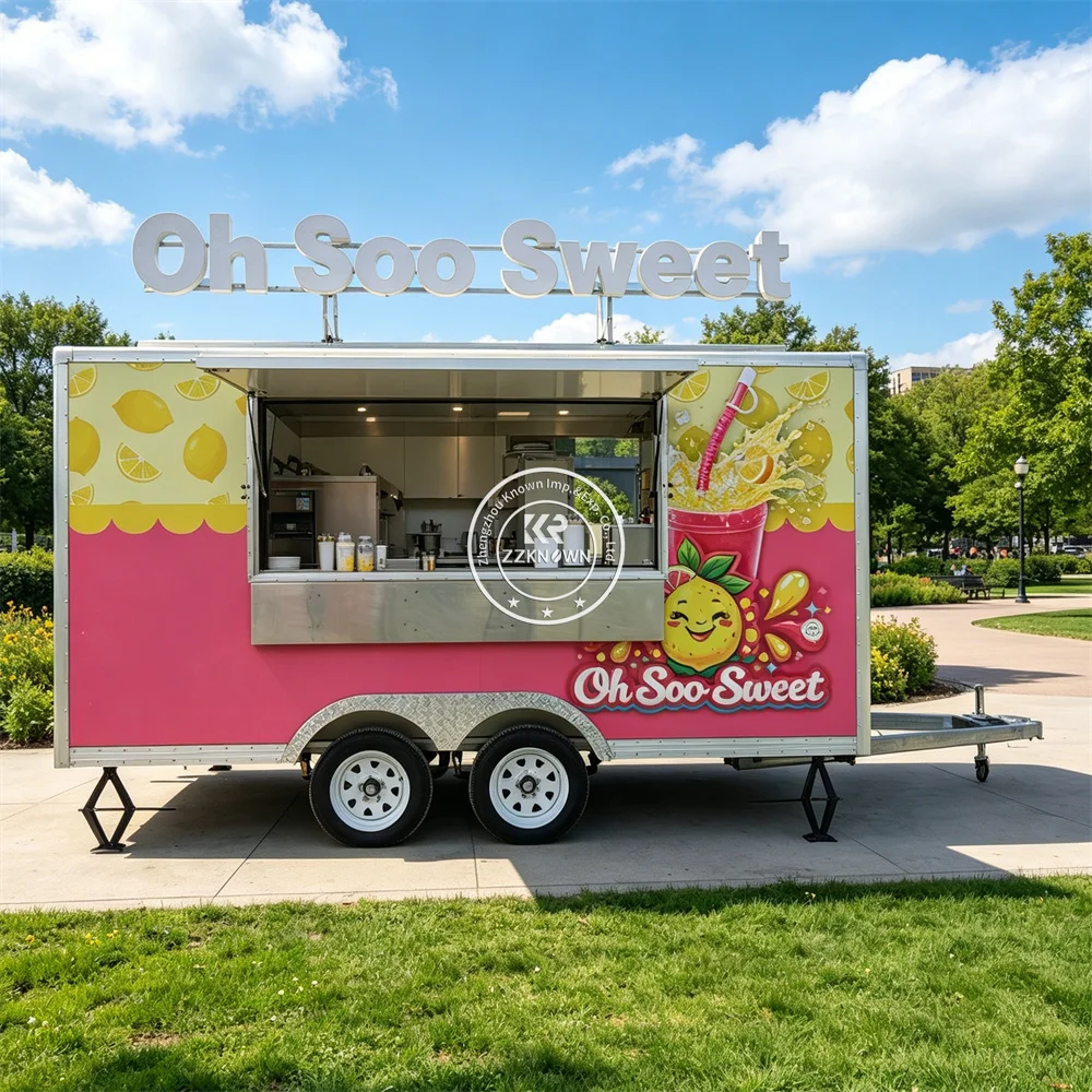 Mobile Churro Dessert Coffee Trailer Catering Truck Street Kitchen Custom Catering Food Truck Trailer Fully Equipped