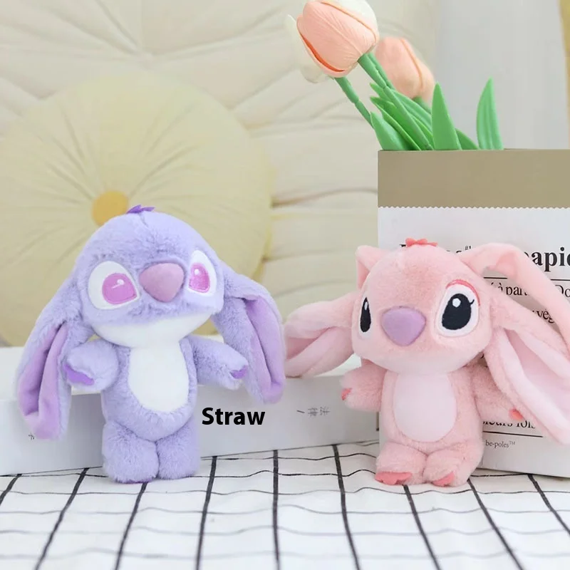 Cartoon Stitch Plush Keychain Soft Toy Cute Stuffed Animal Pendant Gift for Girls  Angel Doll Bag Charm Kids Birthday Present