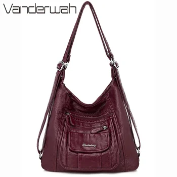 Sac A Dos 다기능 여성 배낭, 캐주얼 여행 숄더 백 대용량 부드러운 가죽 배낭 소녀 배낭 Mochila